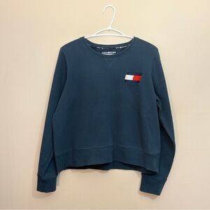 Tommy Hilfiger Navy Crewneck Sweatshirt Embroidered Logo